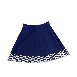 Saks Fifth Ave Size Small Blue/White Slip On Elastic Waist Cotton Blend